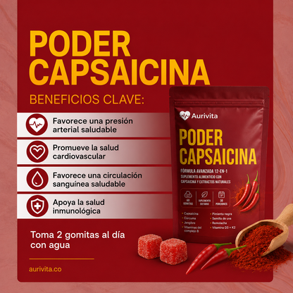 Gomitas de pimienta de cayena suplemento cardiovascular